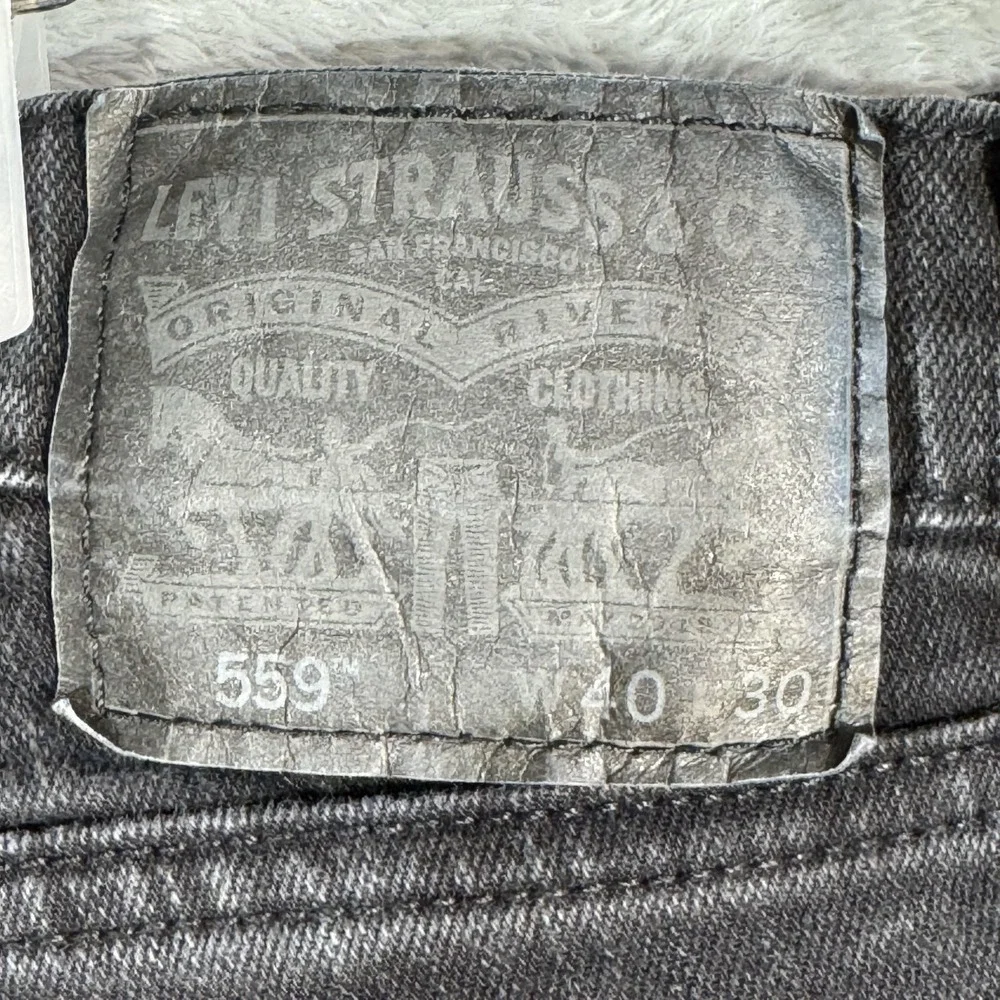 Levis 559 Jeans Mens 40x29 Black Relaxed Straight Fit Stretch Denim Zip Fly
